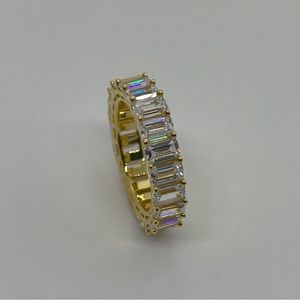 Sterling Silver and Cubic Zirconia Eternity Band/ Size 7